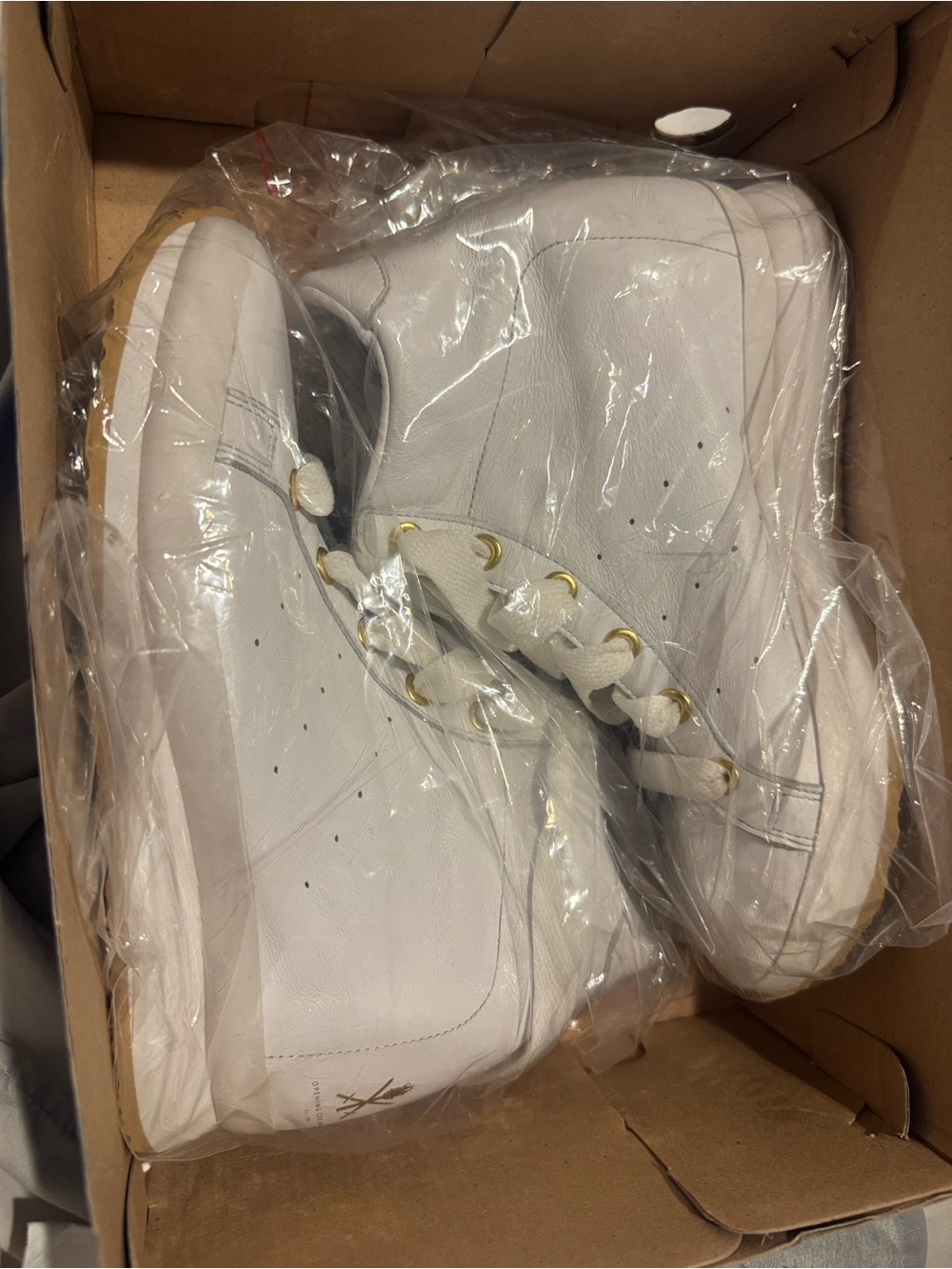 ADIDAS OPENING CEREMONY White Leather High Top Sneakers with hidden wedge! - Picture 8 of 8